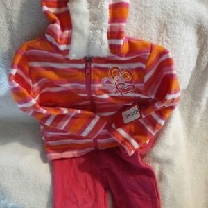 Kidgets Orange and Pink Striped Jacket